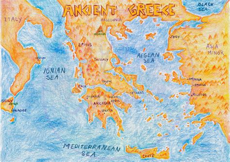 Giant Ancient Greece Map Printable English and TO FILL Version ...