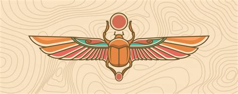 Scarab with wings vector illustration, ancient Egypt animal for Khepri ...