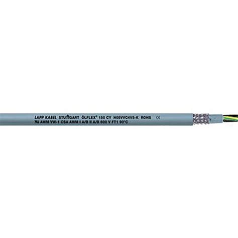 Lapp 2 Core Screened CY Control Cable, 1.5 mm², Grey PVC Sheath, 50m, 15 AWG - RS Components ...