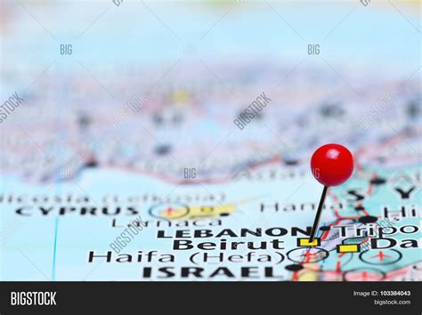 Beirut Pinned On Map Image & Photo (Free Trial) | Bigstock