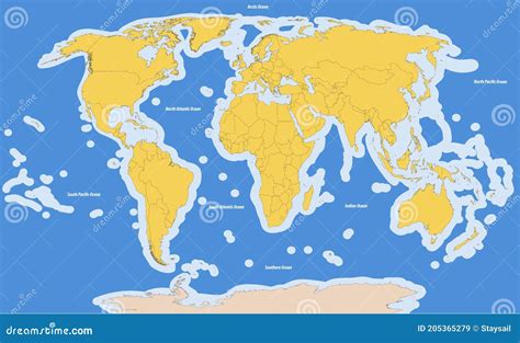 Vector Map of the International Waters or Trans-boundary Waters Stock ...