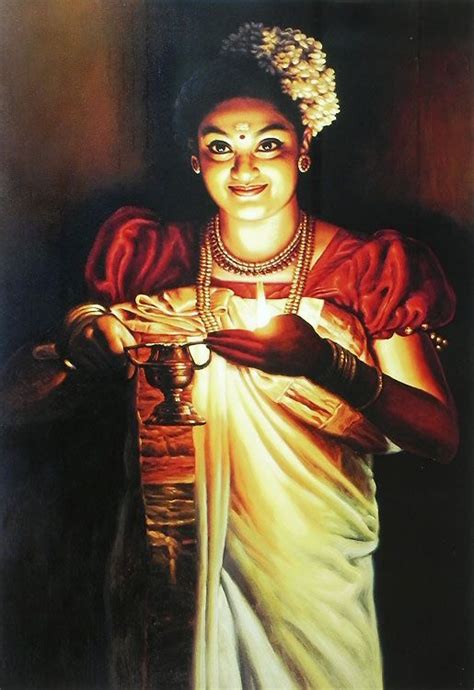 Design 70 of Lady With Lamp Raja Ravi Varma Paintings ...