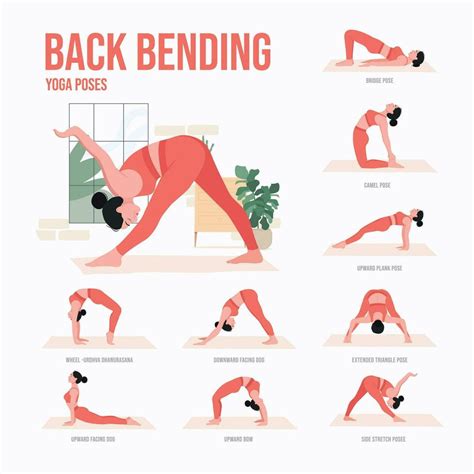 Back Bending Yoga poses. Young woman practicing Yoga pose. Woman workout fitness, aerobic and ...