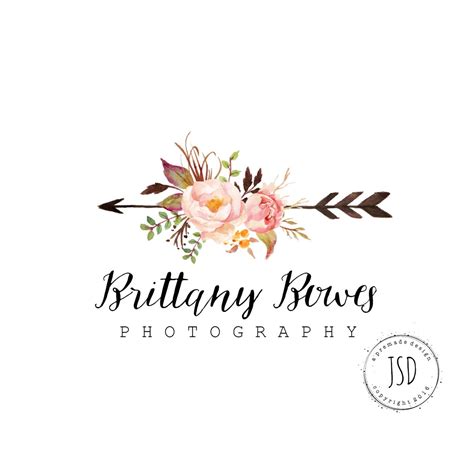 Flower Logo Design- Arrow Logo-Photography Logo-Small Business Logo by JupiterStreetDesigns on ...