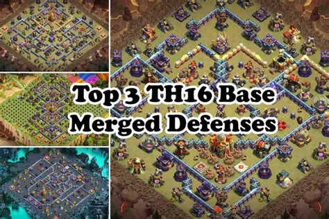 COC TH16 Base Layouts: Top 3 War - Merged Defenses for Clash of Clans ...