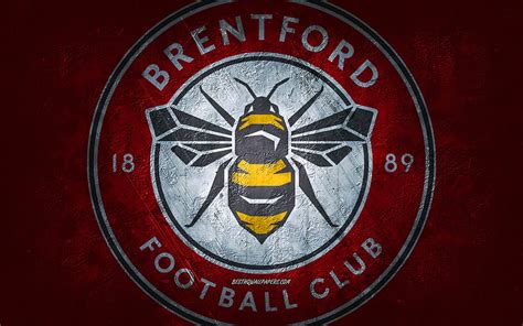 Brentford FC, English football club, red stone background, Brentford FC logo, HD wallpaper | Peakpx