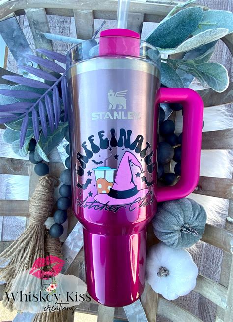 READY TO Ship-pink Ombre Stanley 40 Oz, Customized for Halloween Caffeinated Witches Club ...