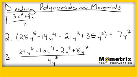 Dividing Polynomials by Monomials (Video)