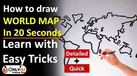 How to Draw World Map in 20 Seconds? | UPSC tricks | Easy World Map Drawing | Quick World Map ...