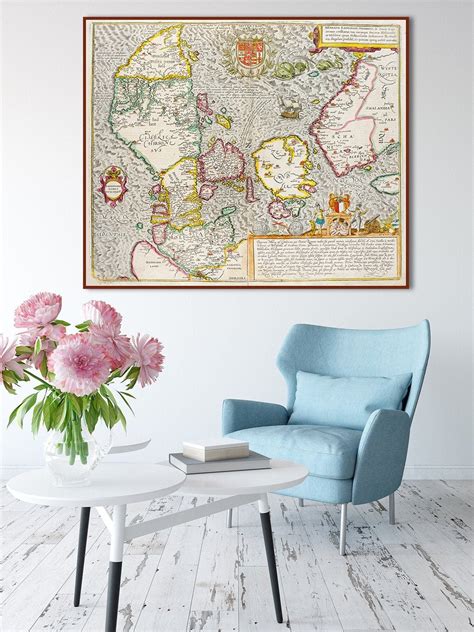 Ancient Map of Denmark the First Denmark Map Based Upon - Etsy