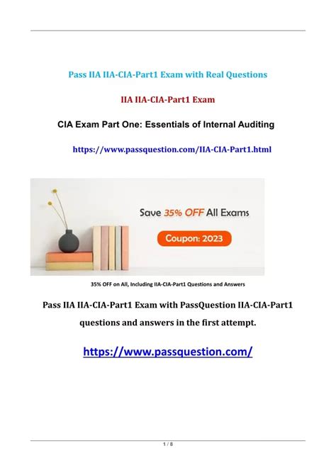 PPT - CIA Exam Part 1 IIA-CIA-Part1 Updated Dumps 2023 PowerPoint Presentation - ID:12066899