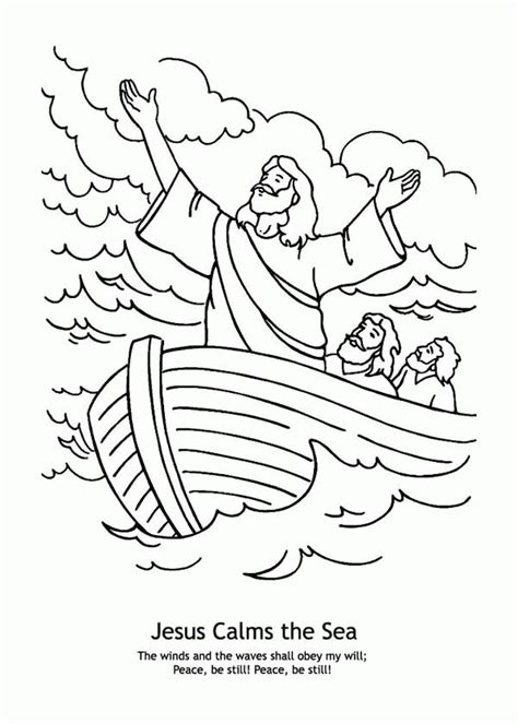 Download or print this amazing coloring page: Jesus Calms The Storm Coloring Page | Bible ...