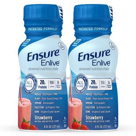 Ensure Enlive Nutritional Shake, 20g Protein, Strawberry, 8 fl oz, 16 count - Walmart.com ...