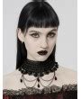 Punk Rave Black Gothic Gorgeous Lace Layered Chain Pendant Choker ...