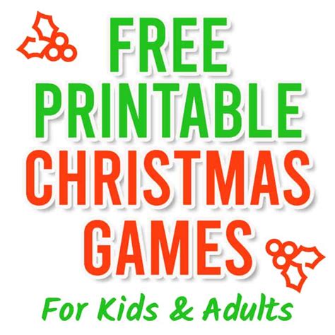 Free Printable Christmas Games: For Kids and Adults | Parties Made Personal