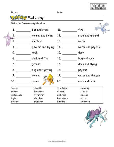 Pikachu Graphing Worksheets