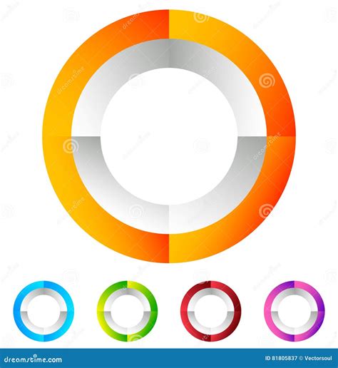 Segmented Circle Generic Abstract Icon, Circular Geometric Logo Stock Vector - Illustration of ...