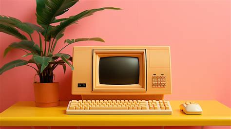 Premium AI Image | Colorful image of vintage computer monitor