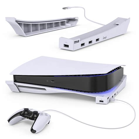 Buy Horizontal Stand for PS5 Standard Console with 4-Port USB Hub, MENEEA Base Holder ...