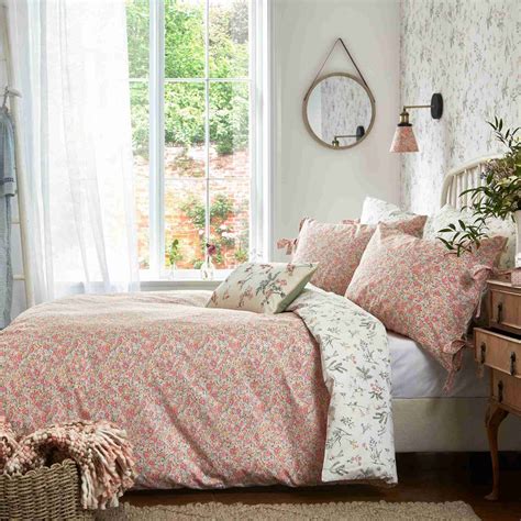 Loveston Floral Bedding by Laura Ashley in Coral Pink buy online from ...