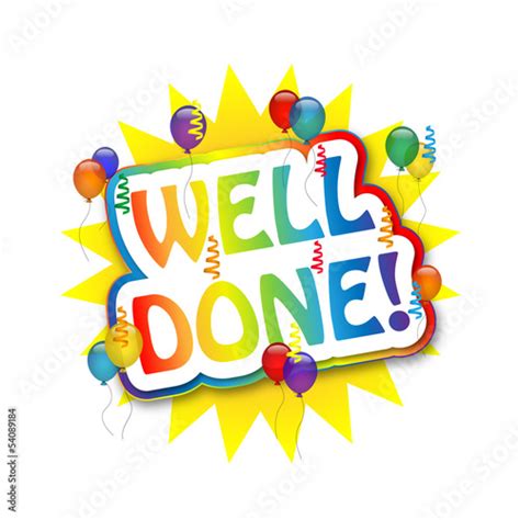 ""WELL DONE!" Card (congratulations good job achievement message)" Stock photo and royalty-free ...