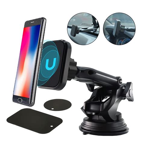 Magnetic Phone Car Mount, Universal Dashboard Windshield Car Phone Mount Holder with Upgraded ...