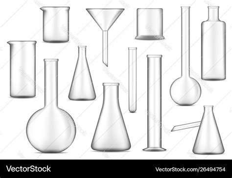 Test tubes flasks and beakers checimal lab glass Vector Image