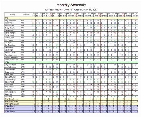 Weekly Employee Schedule Template Excel Elegant Monthly Employee ...