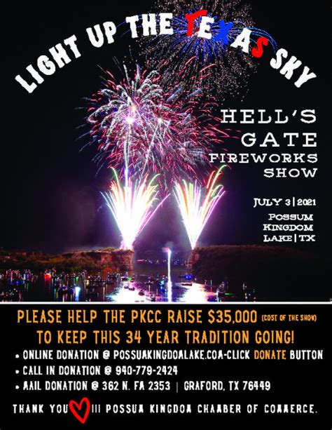 Hell's Gate Fireworks Show on PK - Possum Kingdom Lake