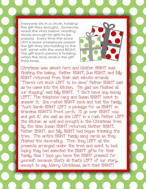 Gift-Exchange-Story (Printable). What a great idea for a family gift exchange! | Christmas gift ...