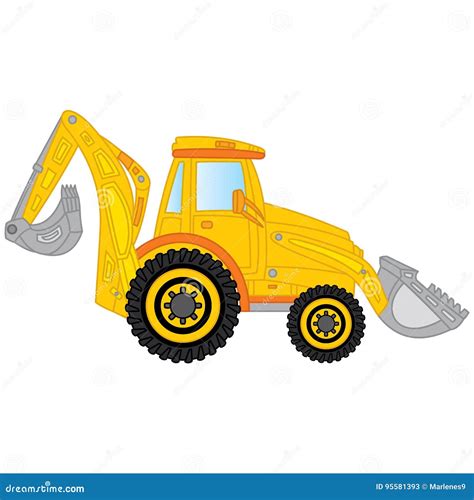 Vector Construction Digger. Vector Excavator Stock Vector ...