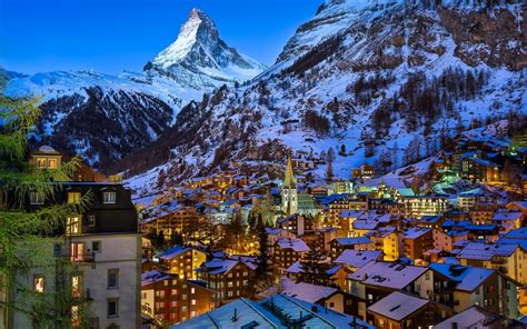 Zermatt Valley Switzerland 1440 x 900 widescreen Wallpaper