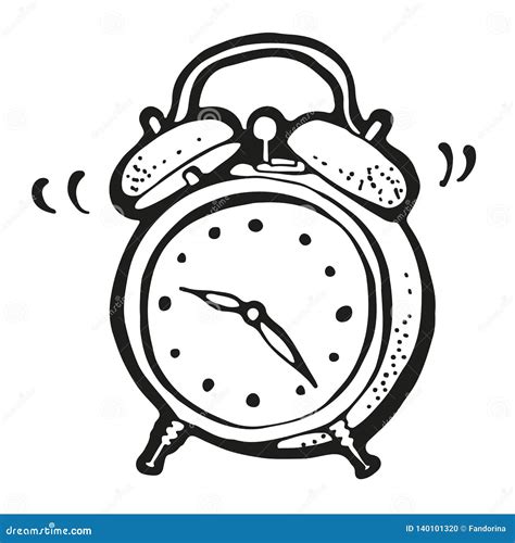 Ringing Alarm Clock Drawing Vector Illustration | CartoonDealer.com ...