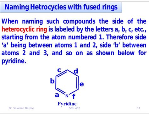 Nomenclature of heterocyclic compounds