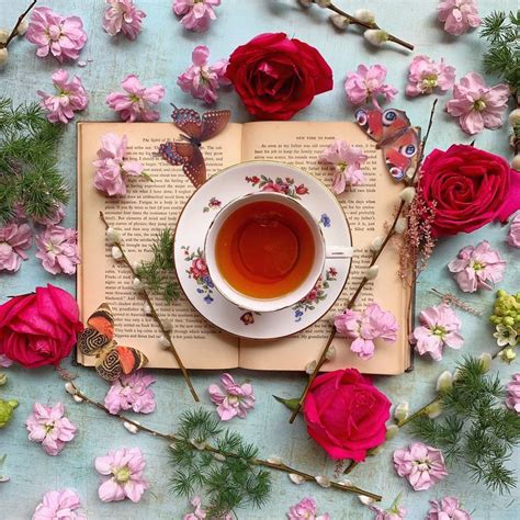 Flowers and tea | Flower tea, Tea and books, Flower aesthetic