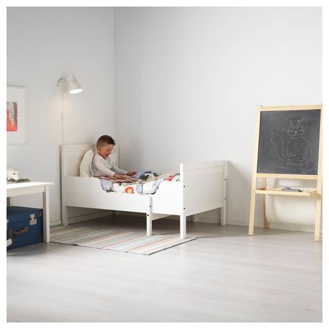 SUNDVIK ext bed frame with slatted bed base, white, 80x200 cm - IKEA ...