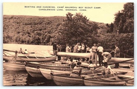 Postcard CT Sherman Camp Mauwehu Boy Scout Camp Boating Candlewood Lake BSA B35 | United States ...