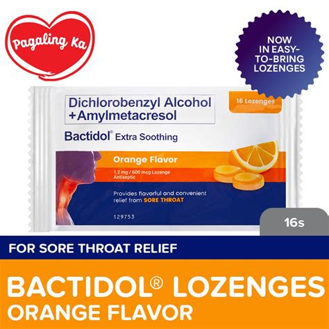 Bactidol Extra Soothing Lozenges Orange 16s | Shopee Philippines