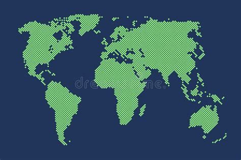 Abstract Pixel World Map. Halftone Style Stock Vector - Illustration of global, atlas: 172871183