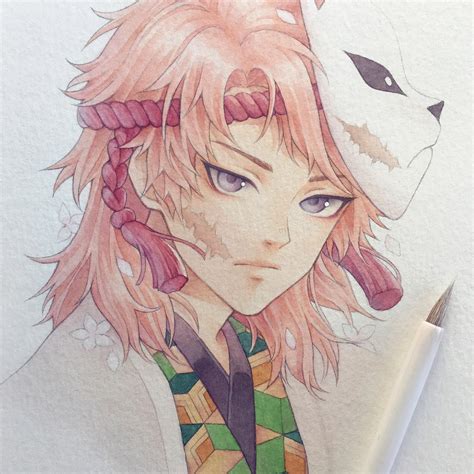 My watercolor fanart of Sabito!! : r/KimetsuNoYaiba