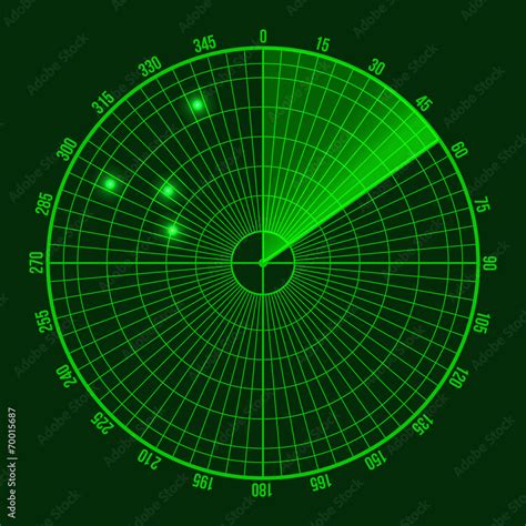 Green Radar Screen. Vector Stock Vector | Adobe Stock