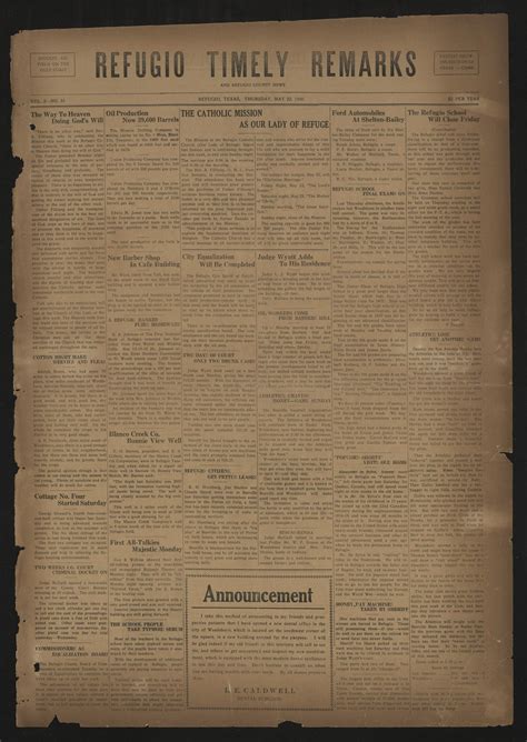 Refugio Timely Remarks and Refugio County News (Refugio, Tex.), Vol. 2, No. 31, Ed. 1 Thursday ...