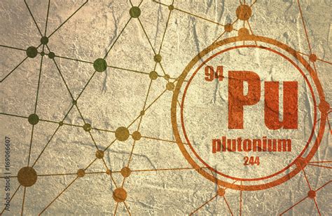 Plutonium chemical element. Sign with atomic number and atomic weight ...