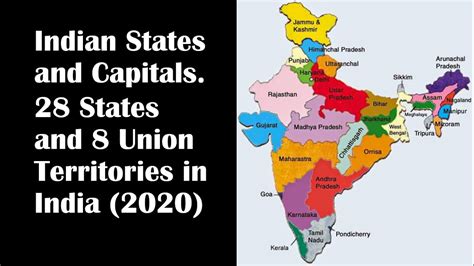 Indian States and Capitals 2020| 28 States & 8 Union Territories of India | India Gk 2020 ...