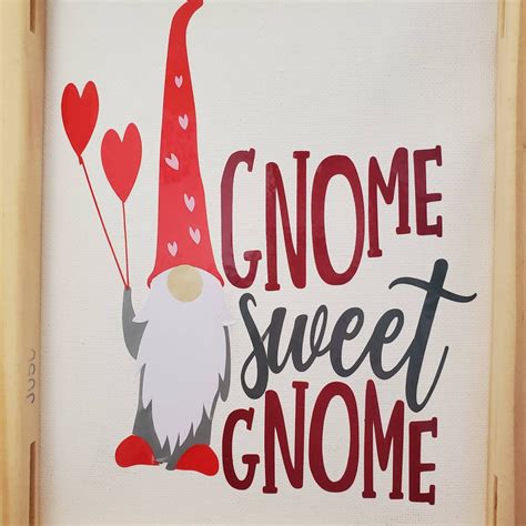 Gnome Sweet Gnome Sign, Wall Hanging, Gnome Sign, Friend Valentine Gift ...