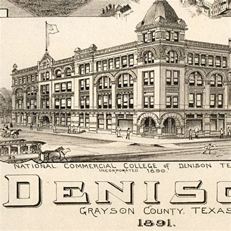 Denison Texas historical map 1891 – Texas Map Store