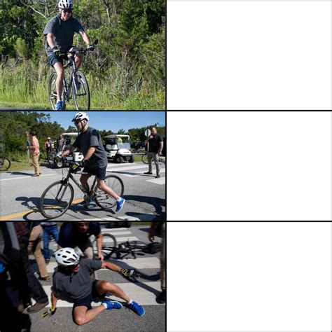 Biden Falls Off Bike - Meme Template