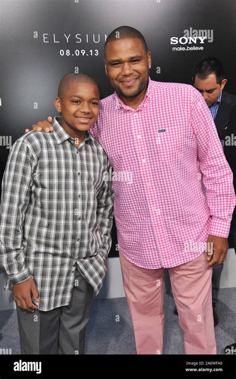 LOS ANGELES, CA. August 07, 2013: Anthony Anderson & son Nathan at the ...