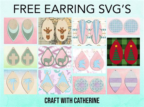 12 Free earring SVG cut files - Craft with Catherine