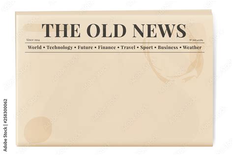 Vecteur Stock Blank template of a retro newspaper. Folded cover page of a news magazine. | Adobe ...